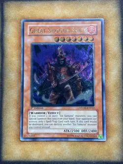 Yugioh Great Shogun Shien STON-EN013 Ultimate Rare 1st Ed LP - Image 1