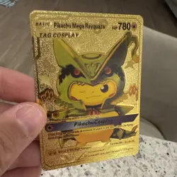 Pikachu Mega Rayquaza Gold Foil Pokemon Card - Image 1