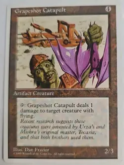 MTG Magic The Gathering Card Grapeshot Catapult Artifact Creature 1995 - Image 1