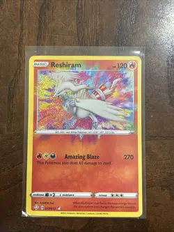 Pokemon TCG Shining Fates Reshiram Holo Card 017/072 Rare - Image 1