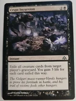 MTG Magic The Gathering Card Crypt Incursion Instant Black Dragon's Maze 2013 - Image 1
