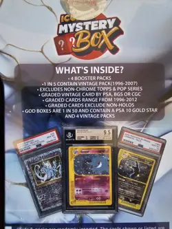 Pokemon MYSTERY Box- 4 BOOSTER PACKS+ 1 VINTAGE GRADED CARD (excludes Non Holo) - Image 2