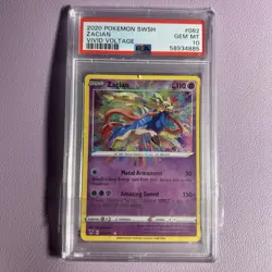 PSA 10 Zacian V (Amazing Rare) - #082/185 Pokemon Vivid Voltage Ultra Rare Holo - Image 1