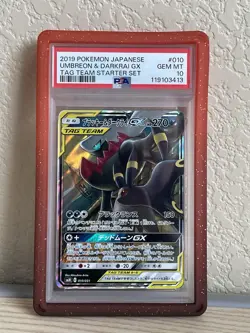PSA 10 Umbreon & Darkrai GX 010 Pokemon Tag Team Starter Set Japanese 2019 - Image 1