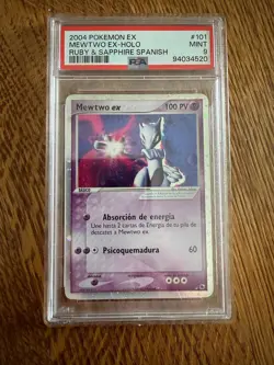 Pokemon Mewtwo ex - EX Ruby & Sapphire Spanish Ultra Rare #101 PSA 9 Mint - Image 1