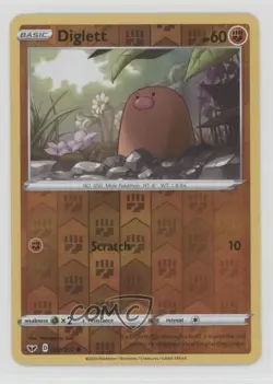 Diglett Reverse Foil Pokemon Sword & Shield #092 1p5 - Image 1