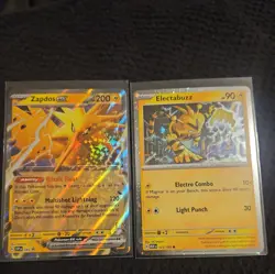 Electabuzz 125/165 Cosmos Holo + Zapdos ex SVP 049 NM SV 151 Promo Pokemon Set - Image 1