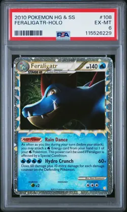 2010 POKEMON HEARTGOLD & SOULSILVER #108 FERALIGATR HOLO PSA 6 - Image 1
