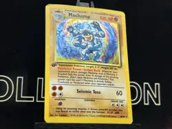 1st Edition Machamp 8/102 Base Set Holo Rare Vintage Pokemon Card MP - Image 4