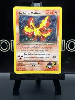Pokemon Card - Rocket's Moltres 12/132 Gym Heroes 1st Edition Holo Rare 12/132 - Image 2