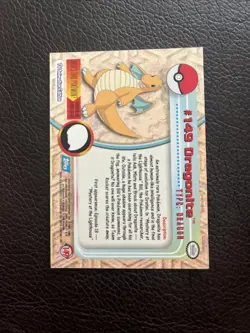 2000 Pokemon: TV Animation Series 3 (Topps) "Blue Logo" Base Card #149 DRAGONITE - Image 2