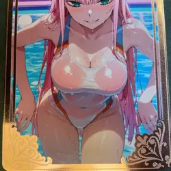 Goddess Story Gold METAL Card - Maiden Party - Serial Number #/200! Zero Two 2 - Image 2