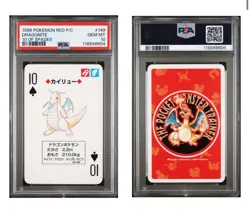Dragonite PSA 10 Pokemon Red Version Playing Card 143 10 Spades Poker Charizard - Image 1