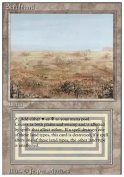 MTG English Scrubland Medium Play Normal Revised - Image 1