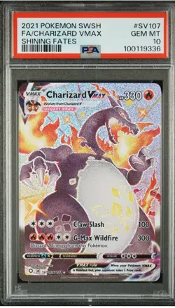 Pokemon Charizard VMAX Shining Fates Full Art #SV107 PSA 10 Gem Mint TCG - Image 1