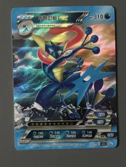 Pokemon ID Chinese Greninja EX SSR Super Secret Rare Full Art Holo 162/180 - Image 1