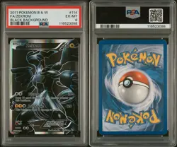 Pokemon Zekrom 114/114 Full Art Black and White Black Background PSA 6 - Image 3