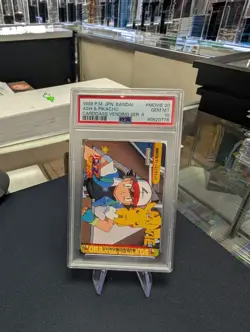 PSA 10 Ash & Pikachu #Movie 20 Japanese Carddass Vending Series 6 Pokemon 1999 - Image 1
