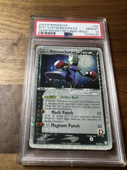 Pokemon Rocket's Hitmonchan ex EX Team Rocket Returns Holo Rare #98 PSA 10 SWIRL - Image 2