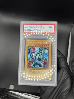 2002 YuGiOh Blue-Eyes White Dragon LOB-001 / LDD-S001 Spanish 1st Edition PSA 9 - Image 2