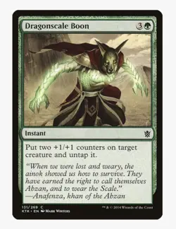 Dragonscale Boon #131 Khans of Tarkir (KTK) Magic Card in Protective Sleeve - Image 1