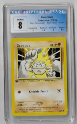 Pokemon Card Geodude 1st Ed Neo Revelation 44/64 CGC 8 NM - Image 1