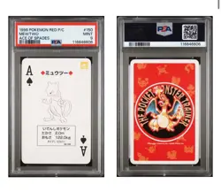 Mewtwo PSA 9 Pokemon Red Version Playing Card #150 Ace of Spades Poker Charizard - Image 1