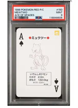 Mewtwo PSA 9 Pokemon Red Version Playing Card #150 Ace of Spades Poker Charizard - Image 2