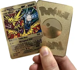 Moltres & Zapdos & Articuno TAG TEAM GX Metal Trading Card Collectable/ Gift - Image 1