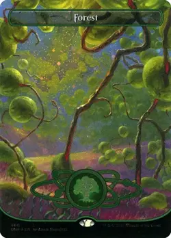 Forest (#490) - Galaxy Foil Extended Art Unfinity NM MTG - Image 1