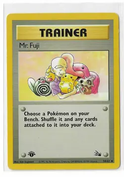 Mr. Fuji 58/62 1st Edition Regular Non Holo WoTC Pokemon Fossil Set LP English - Image 1