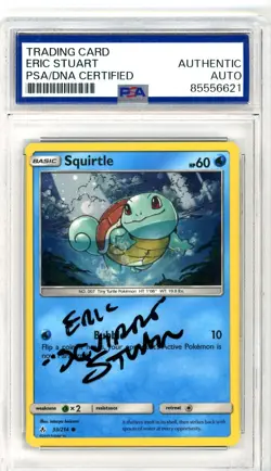 PSA Eric Stuart Signed Squirtle 033/214 Blister Exclusives Holo Pokemon TCG 2019 - Image 1