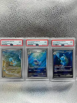 Squirtle Wartortle Blastoise EX 198/165 PSA 9 MINT LOT (Pokemon S&V 151 2023) - Image 1