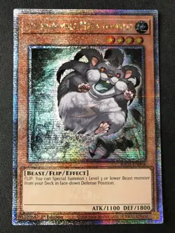 Yugioh #RA02-EN004 Super-Nimble Mega Hamster Quarter Century Secret Rare 1st LP - Image 1