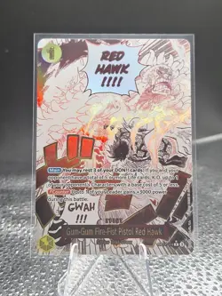 One Piece Card OP11-114 Gum-Gum Fire-Fist Pistol Red Hawk Fist of Divine Speed - Image 2