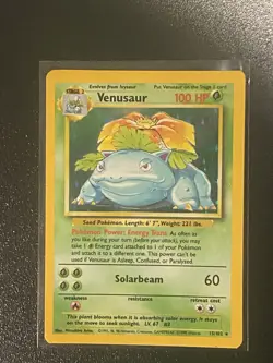 Pokemon TCG Venusaur Holo Rare Card 15/102 Base Set - Image 1