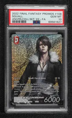 2016 Final Fantasy Trading Card Game: Assorted Promos Squall PSA 10 GEM MT 0m4q - Image 1