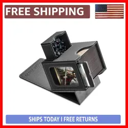 Patented Commander Card Deck Box with Dice Tray - 100 Card Capacity in Black - Image 1