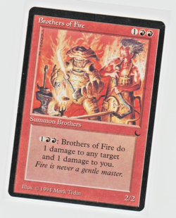 Magic the Gathering ~ MTG ~ 1x Brothers of Fire ~ LP ~ THE DARK - Image 1