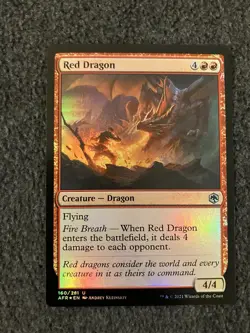 Magic The Gathering MTG - Red Dragon Foil - AFR - Image 1