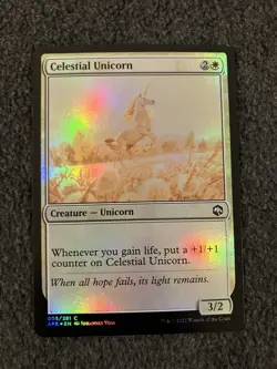 Magic The Gathering MTG - Celestial Unicorn Foil - AFR - Image 1