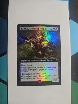 1x Rankle, Master of Pranks Foil Extended Art NM - ELD Mythic Magic MTG x1 - Image 1