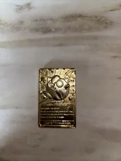 Pokemon Jigglypuff Trading Card Bar 23K Gold Plated 1999 Burger King Nintendo. - Image 1