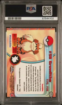 Miscut 2000 Topps Chrome Growlithe #58 Pokemon T.V. PSA 9(MC) Rare - Image 2