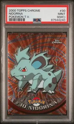 MisCut 2000 Topps Chrome Nidorina #30 Pokemon PSA 9 (MC) Rare - Image 1
