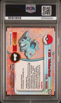 MisCut 2000 Topps Chrome Nidorina #30 Pokemon PSA 9 (MC) Rare - Image 2