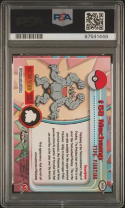 MisCut 2000 Topps Chrome TV Machamp #68 Pokemon PSA 9(MC) Very Rare - Image 2
