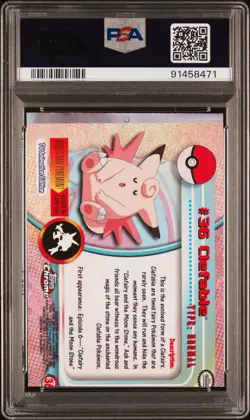 MisCut 2000 Topps Chrome Pokemon T.V. Clefable #36 PSA 9(MC) Very Rare - Image 2