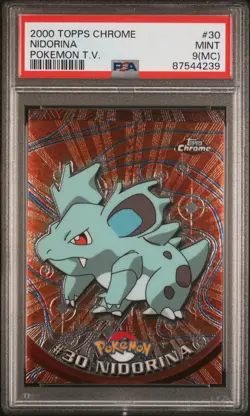 MisCut 2000 Topps Chrome Pokemon T.V. Nidorina #30 PSA 9(MC) - Image 1