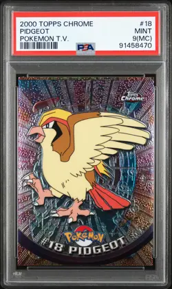 MisCut 2000 Topps Chrome Pokemon T.V. Pidgeot #18 Pokemon T.V. PSA 9(MC) - Image 1